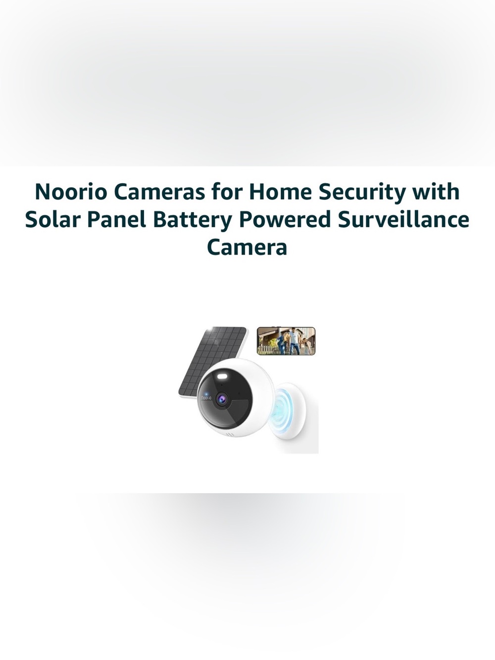 Wireless Solar-Powered Outdoor Security Camera in White and Black